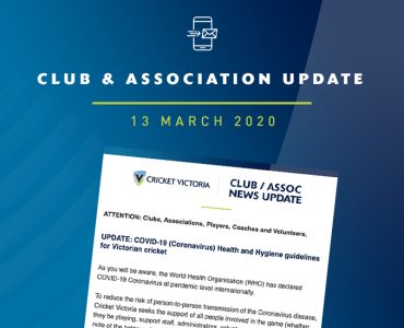 Club & Association News Update – 13 March 2020