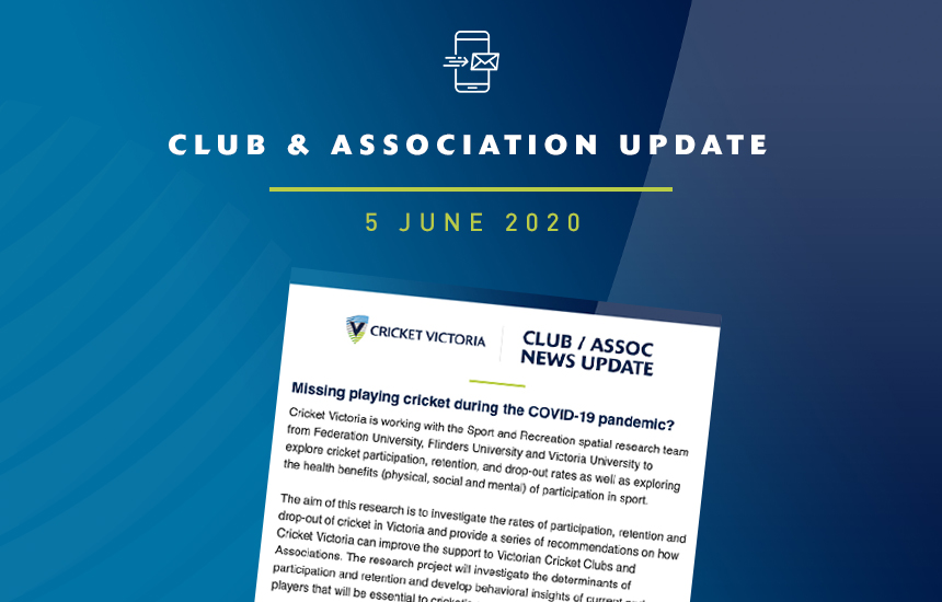 Club & Association News Update - 5 June 2020