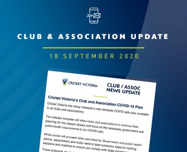 Club & Association News Update – 18 September 2020