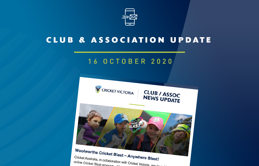 Club & Association News Update – 16 October 2020